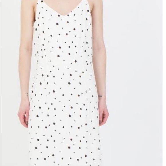 Just Female| White & Black Polka Dot Midi Sleeveless Lined Dress Sz Small - Picture 9 of 9